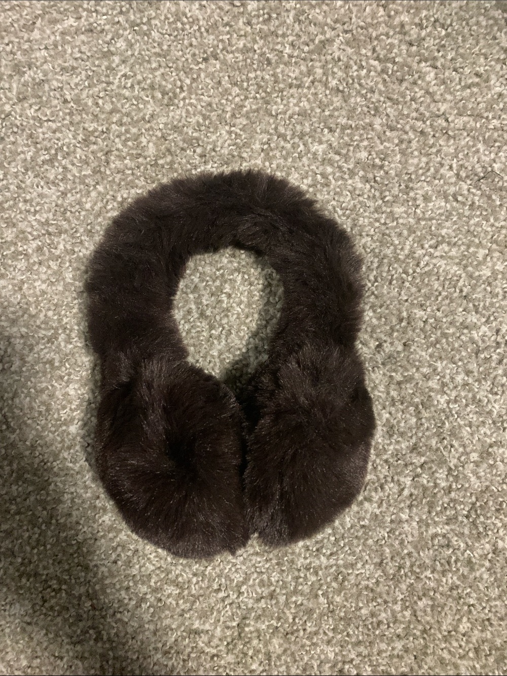 Plush Faux Fur Ear Muffs - Dark Brown